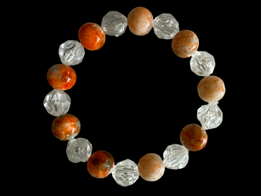 Marble & acrylic brown bracelet