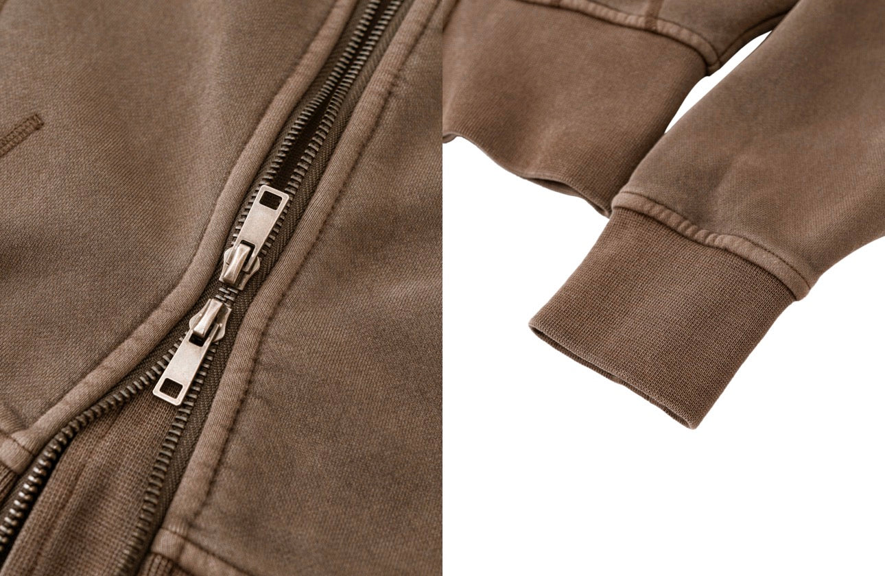 Angel Cropped Hoodie-Brown