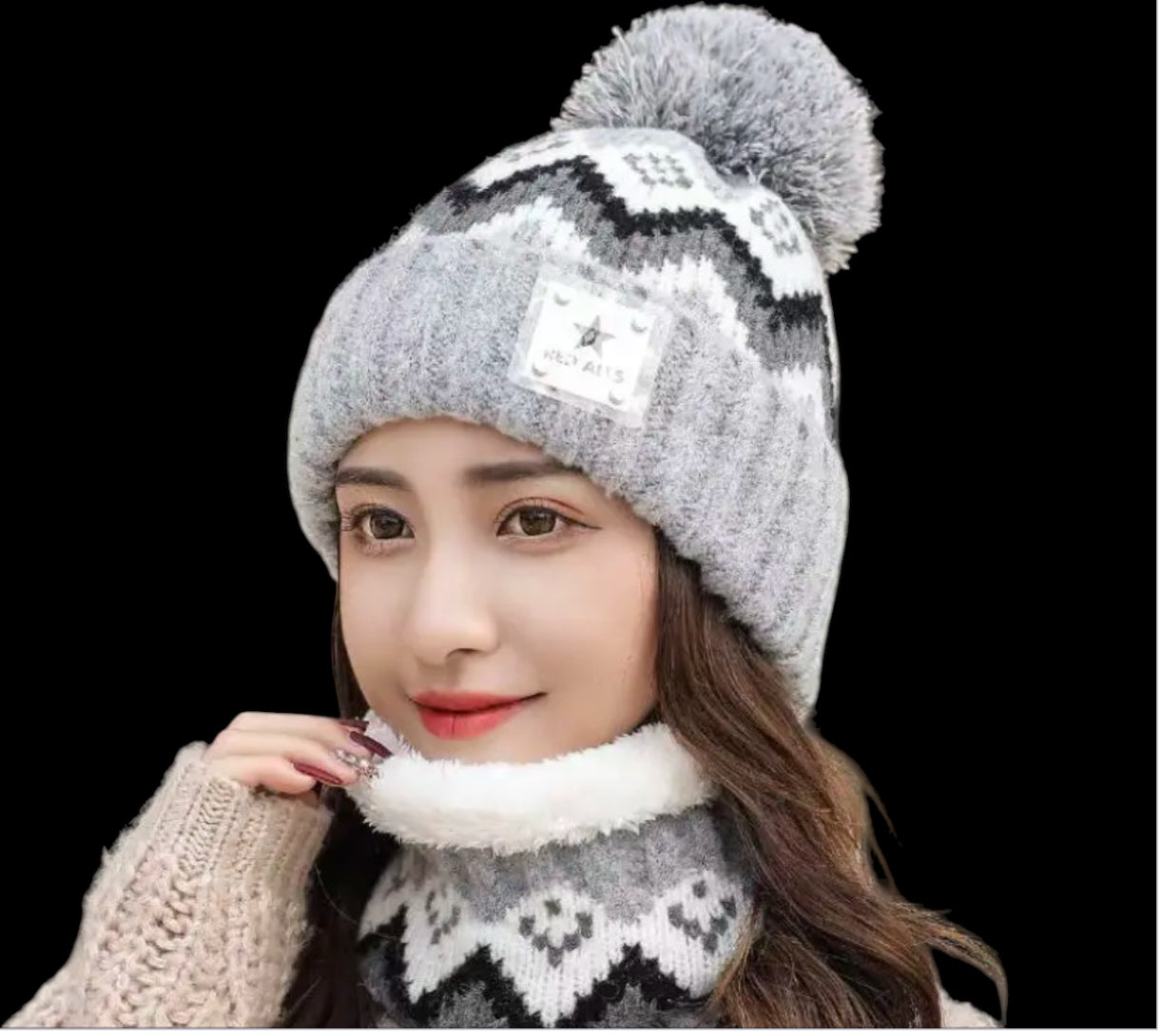 Hat-Grey & White