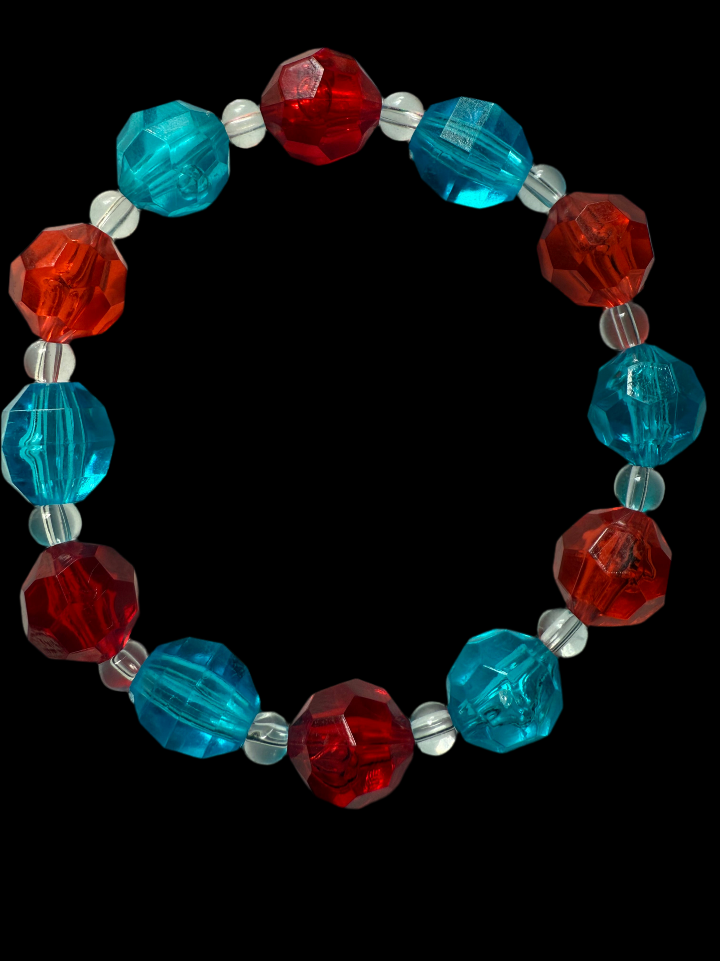 Acrylic red & blue bracelet
