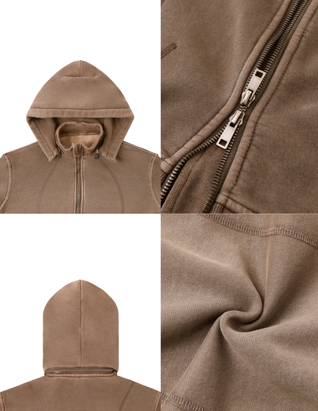 Angel Cropped Hoodie-Brown