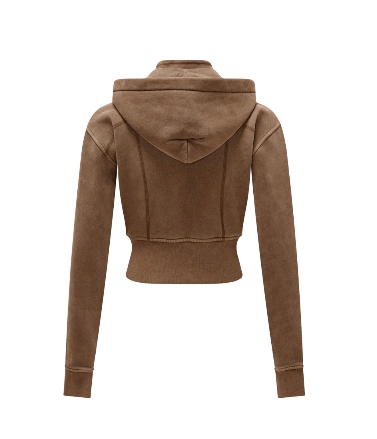 Angel Cropped Hoodie-Brown