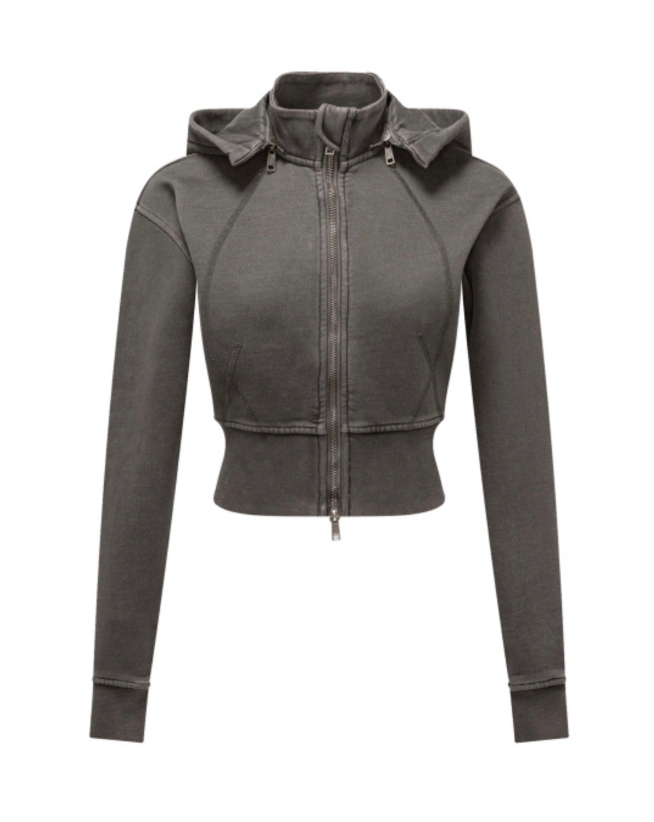 Angel Cropped Hoodie-Brown