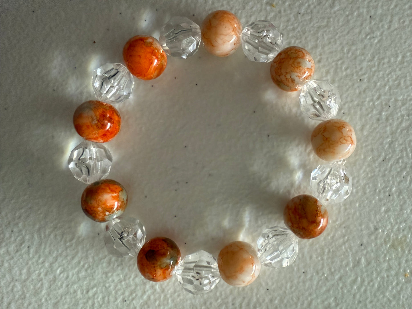 Marble & acrylic brown bracelet