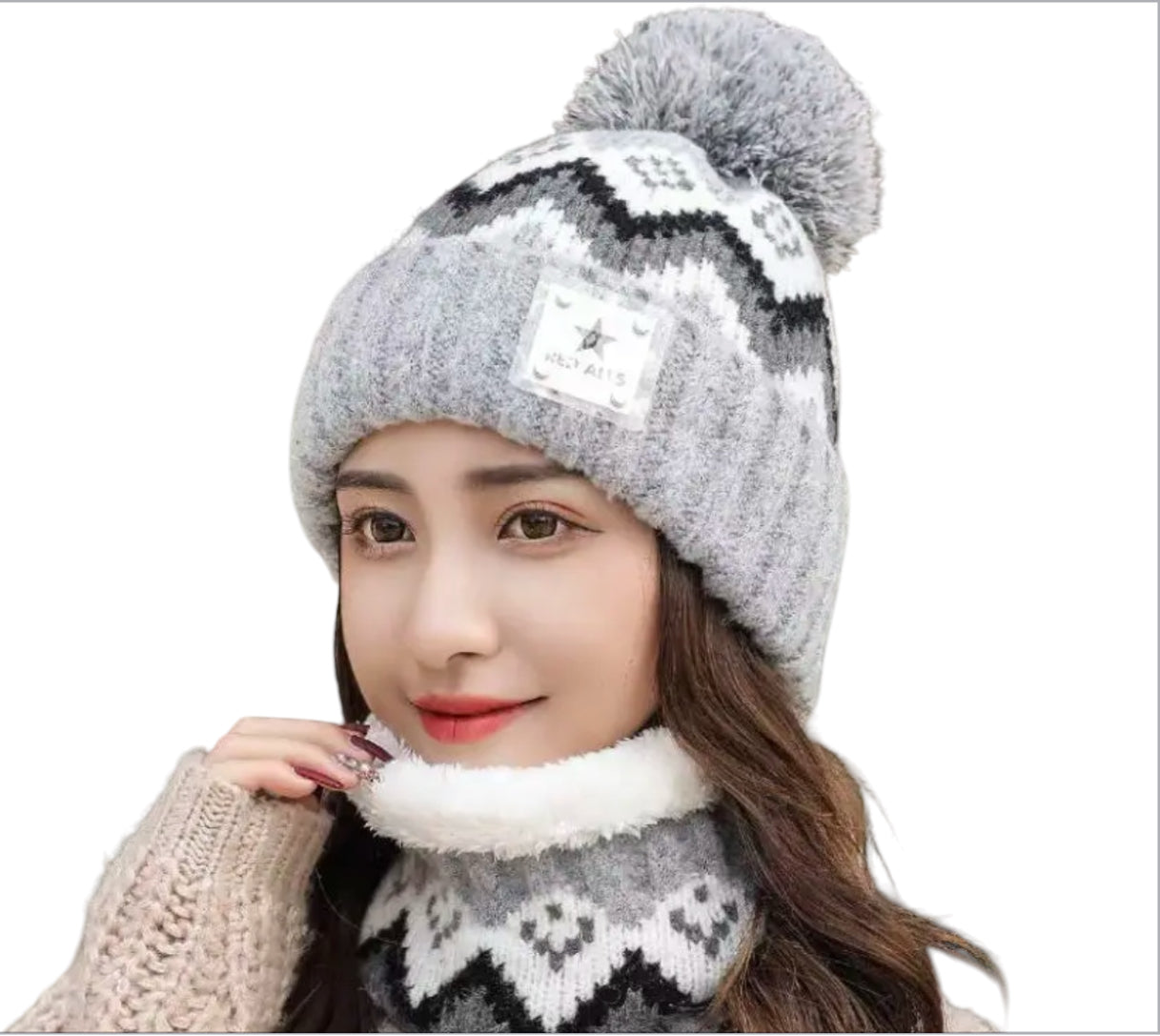 Hat-Grey & White