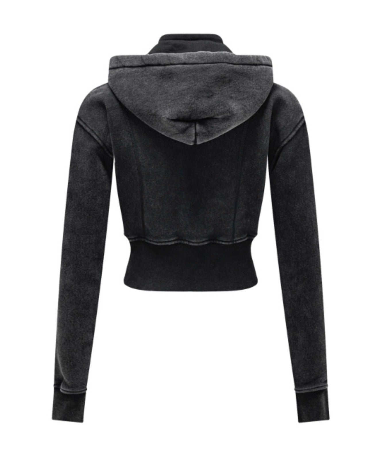Angel Cropped Hoodie-Black