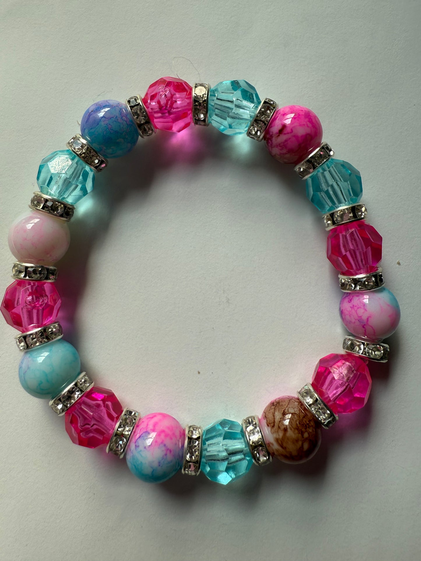 Marble pink & blue bracelet