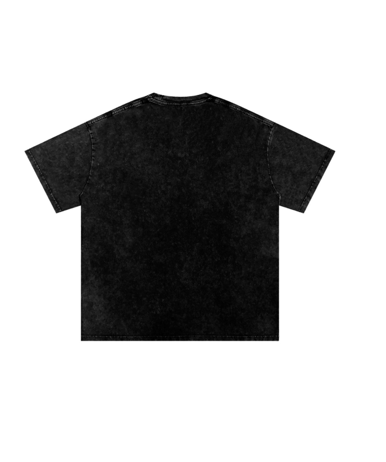 Boxy Snow Washed Oversized Cotton T-Shirt-Black